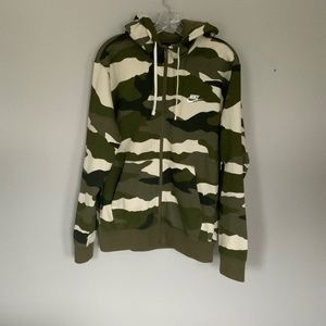 Nike camouflage full zip sweatshirt size small